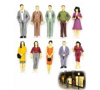 RAVNIX Figurines Miniatures 10 Pièces Couleur, Échelle 1:25 (H-76mm), Personnages Modélisme Variés (Debout/Assis) pour Maquettes, Dioramas & Train Miniature