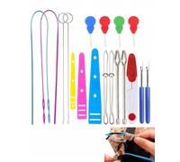 RAVNIX Lot de 18 Passe-Lacets avec Enfile-Aiguille & Aiguille à Cordon - Glisse Facilement les Cordons Épais dans les Ouvertures Étroites - Sweatshirts, Ceintures & Bâches en Réparation ou en Voyage