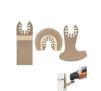 RAVNIX Lot de 3 Lames de Scie Oscillante Universelles, 35 mm Lames d'Outil Multifonction Carbure, Compatibilité Universelle T-Shape, Coupe Précise Carrelage & Mortier Sans Surchauffe