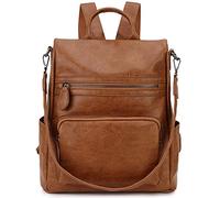 RAVO Sac Anti-Vol Élégant en Cuir Pu Sac À Dos et Main Porter pour Femme, Ecole et Travail Marron