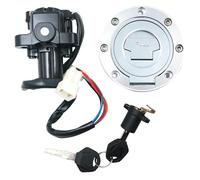 RAVTAKL démarrage Serrure Compatible avec Yamaha pour Fz6 2004-2009 pour Xj6 2009-2015 pour Fz6r 2009-2014 Ensemble Couvercles Bouchon Gaz Verrouillage Commutateur D'allumage Moto