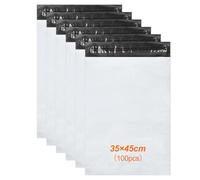 Ravytha 100 Pcs Enveloppe Plastique Expedition, Emballage Colis Vetement, Pochette Envoie, Autoadhésive Sachet Colis, Opaques Sac, pour Textiles et Boîtes a Chaussures, XL (35×45cm)