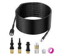 Ravytha 15m Tuyau Nettoyeur Haute Pression avec M22 Adaptateur, Tuyau Deboucheur Canalisation, Tuyau Débouche Canalisation Compatible avec Karcher K2 K3 K4 K5 K6 K7 Nettoyeurs Haute Pression(Noir)