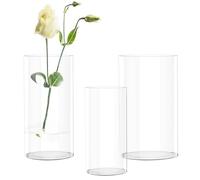 Ravytha 3 Pièces Vase Fleur Decoratif Transparent, Vase de Sol Cylindrique, Vases Modernes Plastique, Flacon Fleur a Poser sur Sol Haut, pour Table, Salon, Mariage de Décorations