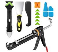 Ravytha Pistolet Silicone, Pistolet Mastic, Kit Joint Silicone, Outil Joint Silicone, Pistolet Cartouche Silicone, Kit de Presse a Cartouche, pour Salle de Bain, Cuisine, Sol, Fenêtre