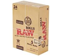 RAW 18311 Classic Slim-Box Boîte de 24 Rouleaux de 5 m de Papier Jaune Taille M