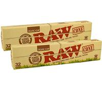 RAW 18431 Lot de 2 paquets de 32 cônes en papier organique pré-roulés 109 mm Basic 64