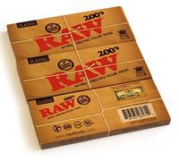 RAW 200's Classic Lot de 200 feuilles de papier à rouler naturel sans couteau, 200 feuilles par livret