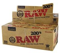 RAW 200's Classic Papier à cigarettes naturel sans plis 200 feuilles par livret 1 boîte (40 livres)