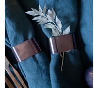 RAW AIDA 4x ronds de serviette Noir Porte-serviettes Décoration Serviettes