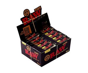 RAW Black Tips Slim - Taille fine, 50 capsules non perforées par cahier, 50 carnets par boîte 2 boîtes (100 carnets)