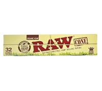 RAW Cônes pré roulés King Size de Format de Chanvre Biologique Paquet de 32