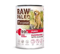 RAW PALEO Beef Rabbit Puppy 400g nourriture humide au boeuf avec du lapin pour les chiots