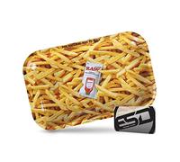 RAW Plateau à rouler en métal « Fried » | Taille S | Sur le thème de la friture française - Plateau lisse et élégant en métal avec bords arrondis