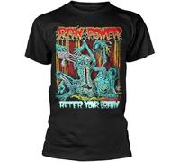 Raw Power T Shirt After Your Brain Band Logo Official Mens Black Manches Courtes(3X-Large)