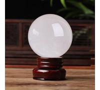 raw Stone Polished White Calcite Crystal Ball Iceland ore Ornaments,60mm