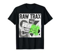 Raw Trax 90s Rave Flyer Collage DJ House Techno EDM T-Shirt