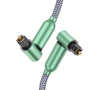 RAWAUX Câble Audio Optique Double 90 Degrés Cable Toslink à Angle Droit Câble Fibre Optique Numérique Compatible avec Barre de son, Home Cinéma, PS4, Playstation 2M