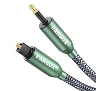 RAWAUX Câble Optique 3m Mini Toslink vers Toslink Câble Spdif Fibre Optique Audio Numérique Plaqué Or 24K Adaptateur de Cable Optic pour Barre De Son, Home Cinema
