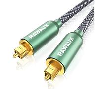 RAWAUX Câble Optique Audio 1M, Câble Audio Numérique Mâle a Mâle Plaqué Or 24K Cable Fibre Optic Toslink/Spdif pour Barre De Son, TV, Home Cinéma, Amplificateur