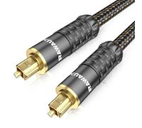 RAWAUX Cable Optique Audio Numérique 1M, Câble Optique 24K Plaqué Or