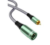 RAWAUX Câble XLR vers RCA, 3 Broches XLR Mâle à RCA Mâle Audio Stéréo Adaptateur Câble de Connexion Microphone Asymétrique pour Haut-parleurs, Amplificateurs 2M