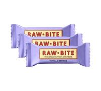 RAWBITE Barre de fruits & noix avec vanille et baies 3x50 g
