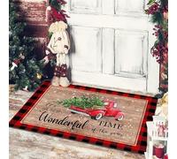 Rawbmop Paillasson Interieur Entree Arbre Noël Flocon Neige Tapis Absorbant Entree Lavable en Machine, Facile à Nettoyer, Mode Tapis pour Entrée, Jardin, Chiens 40x60cm