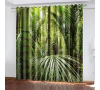 Rawbmop Rideau Occultant Forêt Verte Lot de 2 Rideaux à Oeillets d'Isolation Thermique Sonore,pour Séparation de Pièce pour Cuisine Dressing Draperies Decoration Maison Fenetre