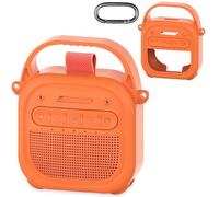 RAWECUD Coque en silicone pour haut-parleur Bluetooth portable Bose SoundLink Micro 2, accessoires pour haut-parleur Micro 2, housse en silicone avec poignée et mousqueton (Sunset Peach)