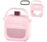 RAWECUD Coque en silicone pour haut-parleur Bluetooth portable Bose SoundLink Micro 2, accessoires pour haut-parleur Micro 2, housse en silicone avec poignée et mousqueton (rose pétale)
