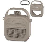 RAWECUD Coque en silicone pour haut-parleur Bluetooth portable Bose SoundLink Micro 2, accessoires pour haut-parleur Micro 2, housse en silicone avec poignée et mousqueton (Grès)