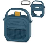 RAWECUD Coque en silicone pour haut-parleur Bluetooth portable Bose SoundLink Micro 2, accessoires pour haut-parleur Micro 2, housse en silicone avec poignée et mousqueton (bleu crépuscule)