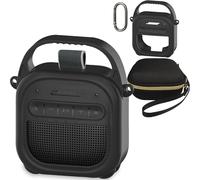 RAWECUD Étui de protection pour haut-parleur Bluetooth portable Bose SoundLink Micro 2ème génération, étui de transport rigide et housse en silicone pour accessoires de haut-parleur Micro 2 (noir)