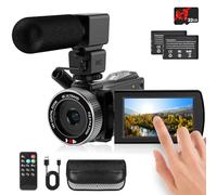 Rawiemy Caméscope vidéo avec microphone HD 2,7 K Enregistreur vidéo Caméra Vlogging Caméra pour YouTube Enfants Caméscope avec écran LCD 3", zoom numérique 18x et carte SD 32G