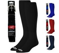 Rawlings BLTSOCKM-BLK Ensemble Ceinture et Chaussette de Baseball Noir, M