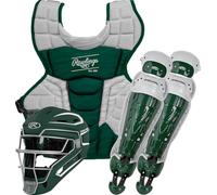 Rawlings | Ensemble de receveur de baseball Velo 2.0 | Certifié NOCSAE | Âge intermédiaire 12-15 ans | Vert foncé/Blanc