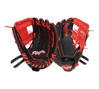 Rawlings | Gant de baseball Players Series pour jeunes 10 pouces | Gaucher | Noir/Rouge