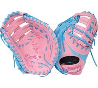 Rawlings Gants de baseball First Base Series Heart of The Hide | 31,1 cm | Main gauche | Rose/bleu Columbia