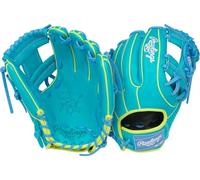 Rawlings Gants de baseball Heart of The Hide Series | 29,2 cm | Main droite | Bleu sarcelle/jaune