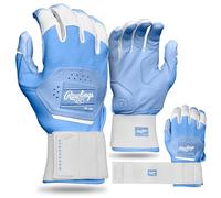 Rawlings Gants de batteur de baseball pour adulte avec sangle de compression | Bleu Columbia | SML