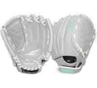 Rawlings Gants de Softball pour Fille Sure Catch Youth | Tailles 25,7 à 32,5 cm | Gants de Styles Multiples, Gris/Menthe, 11,5" | Ages 7-9