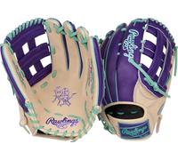 Rawlings Heart of The Hide | Colorsync | Right Hand Throw | 12.75" | Outfield | Pro H-Web Purple/Mint Gant de Baseball pour Hommes, Camel/Violet/Menthe