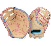 Rawlings Heart of The Hide Series First Base Mitt Gant de softball 33 cm Main gauche Camel/rose/bleu Columbia