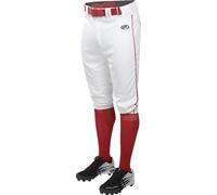Rawlings Launch Series Game/Practice Pantalon de Baseball pour Adulte, passepoilé, Culotte, Blanc/Rouge, 27-32