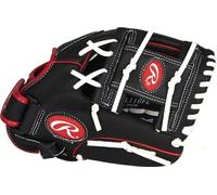 Rawlings MARK OF A PRO LITE Gant de baseball pour enfant | Main droite | 27,9 cm - Pro I-Web | Modèle Francisco Lindor - Noir/Rouge