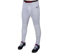 Rawlings Pants | Tapered Jogger Fit Sizes | Piped | Multiple Colors Pantalon de Baseball Launch Series | Coupe Jogging | Tailles Adultes | Options Unies et passepoilées, Blanc/Noir, Medium Homme