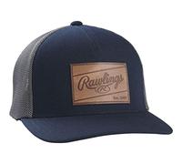 Rawlings Patch en Cuir Snapback Casquette de Baseball Unisexe, Bleu Marine, Taille Unique