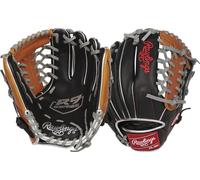Rawlings R9 Youth Contour FIT Baseball Glove | Sizes 11"-12" | Multiple Styles Gants Garçon, Noir/Marron Clair | Modified Trap-Eze Web, 11.5" | Infield/Pitcher