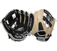 Rawlings Sure Catch T-Ball & Youth Baseball Glove | Sizes 9.5"-11.5" | Multiple Styles Gant Enfant, 27,9 cm, Pro I Web, Main Droite Unisexe, Noir/Camel, 11" | Ages 7-9